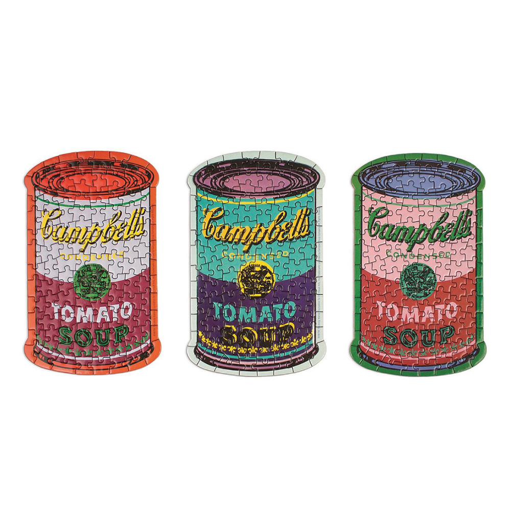 Andy Warhol Soup Cans Set of 3 Shaped Puzzles in Tins