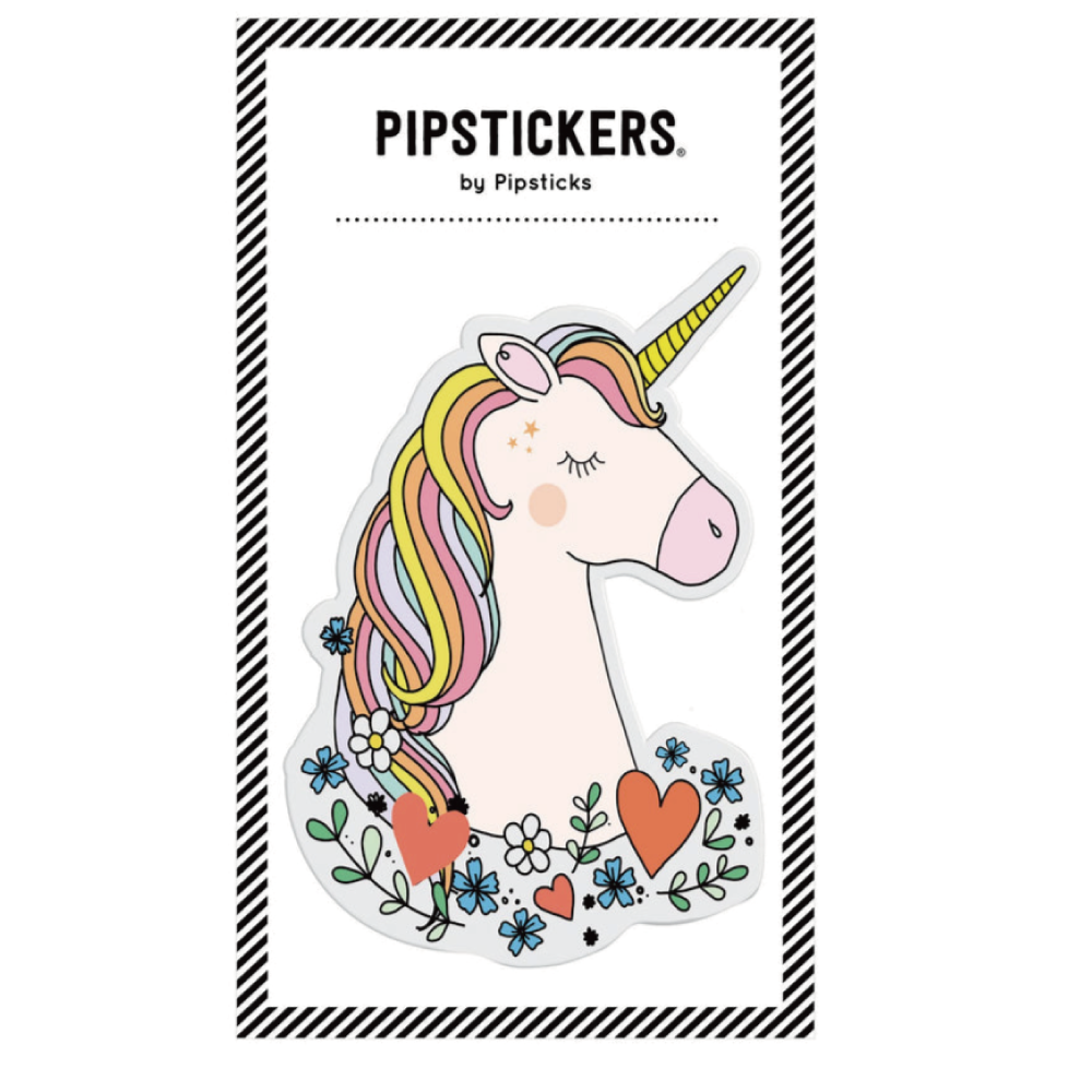 大きなふわふわのユニコーン ステッカー