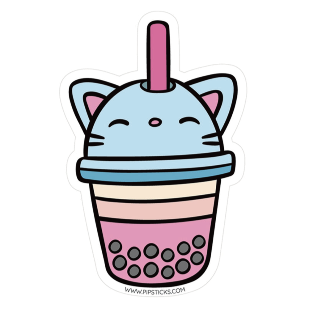 ネコチャン型タンブラー ステッカー