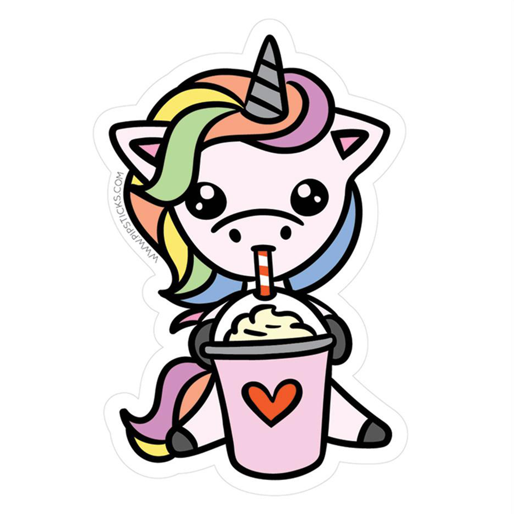 シェイクを飲むユニコーン ステッカー