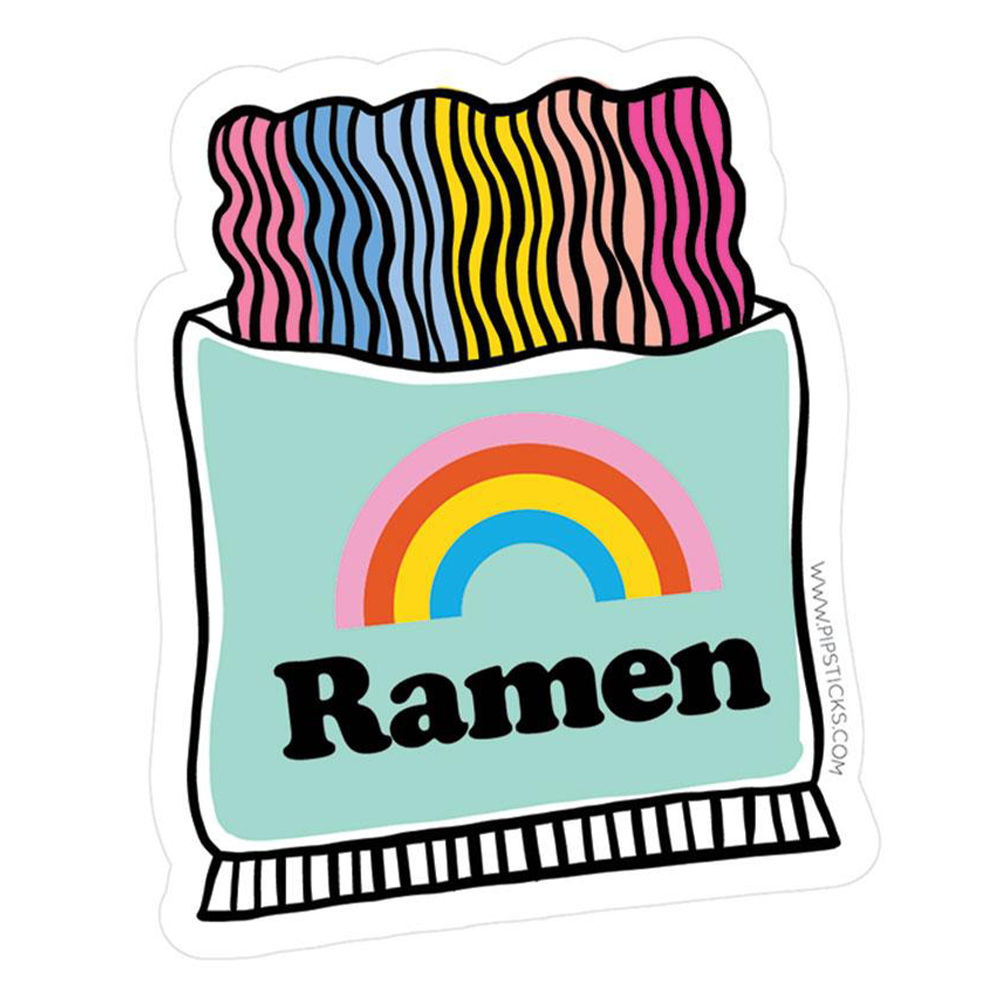 虹色のラーメン ステッカー