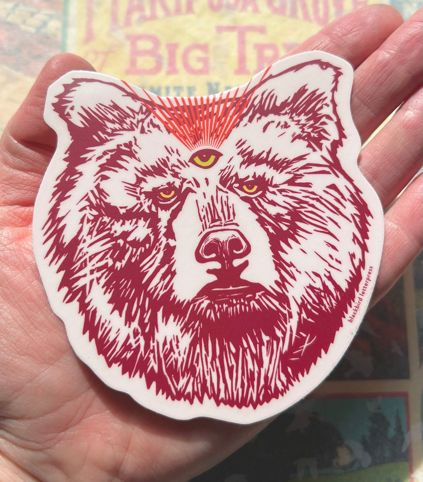 Blackbird Letterpress クマヘッド ステッカー