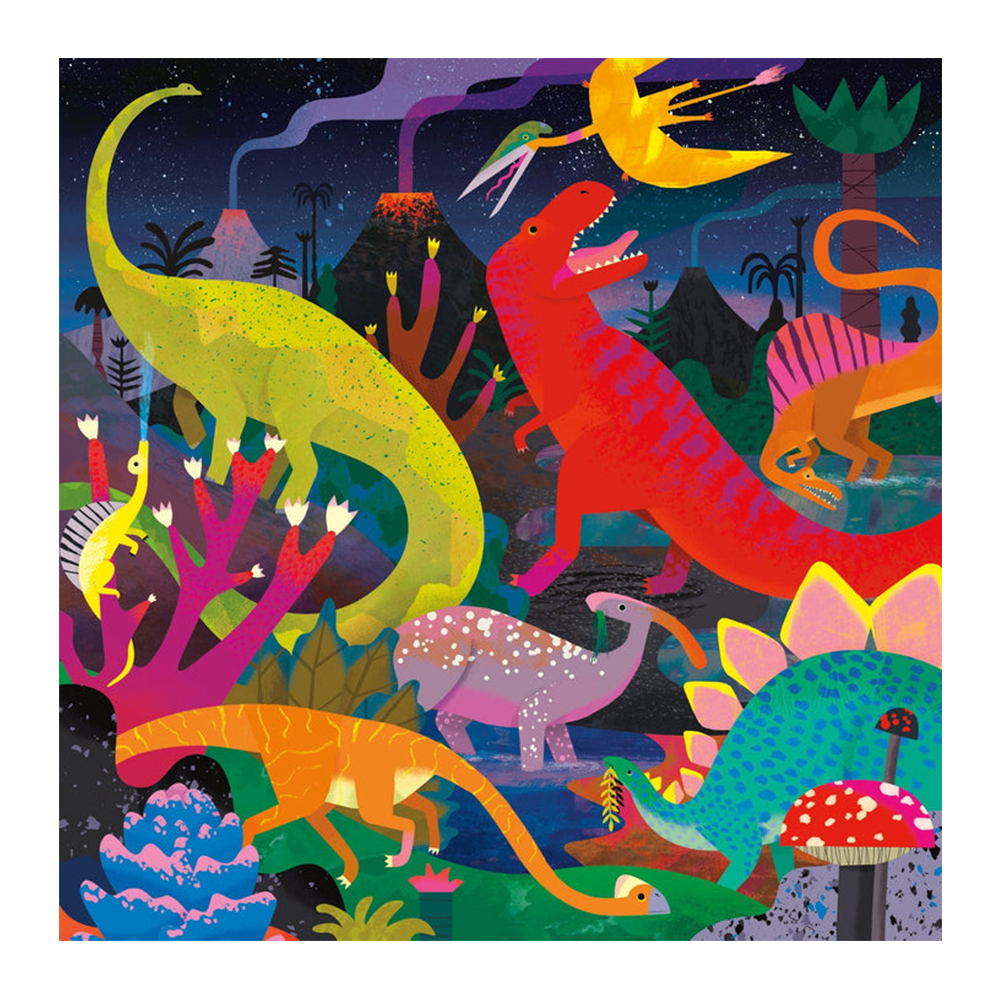 恐竜イルミネーション 500ピース 暗闇で光るファミリーパズル