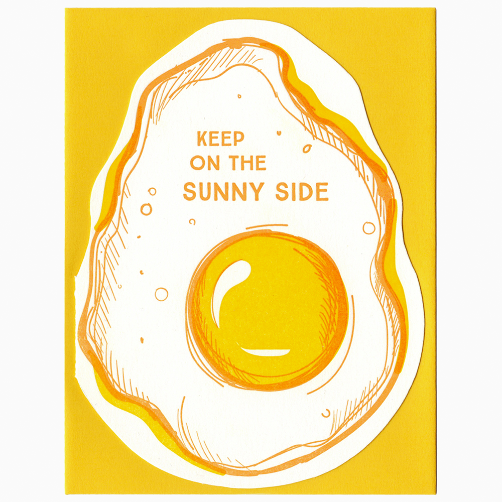 Blackbird Letterpress "KEEP ON THE SUNNY SIDE" メッセージカード
