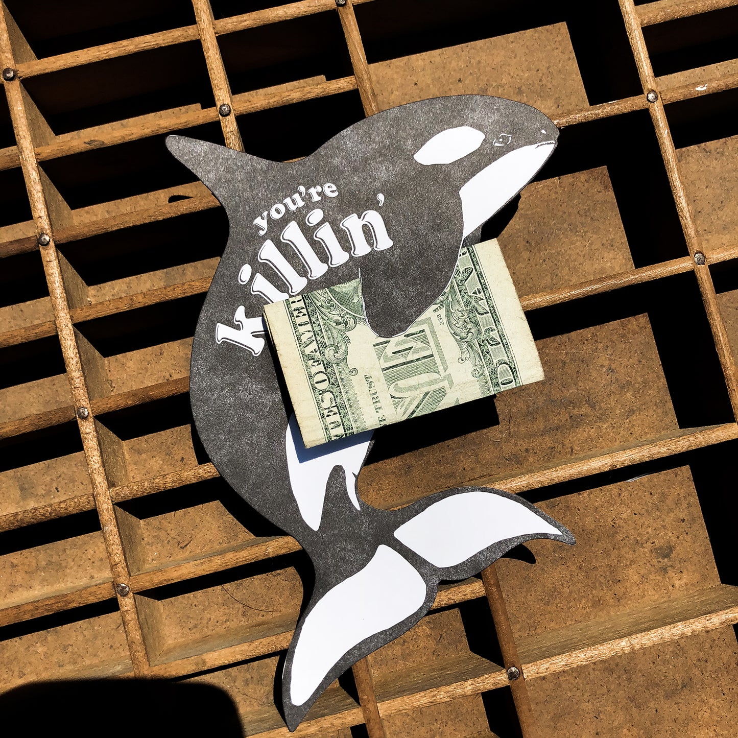 Blackbird Letterpress "you're killin' IT" シャチ メッセージカード