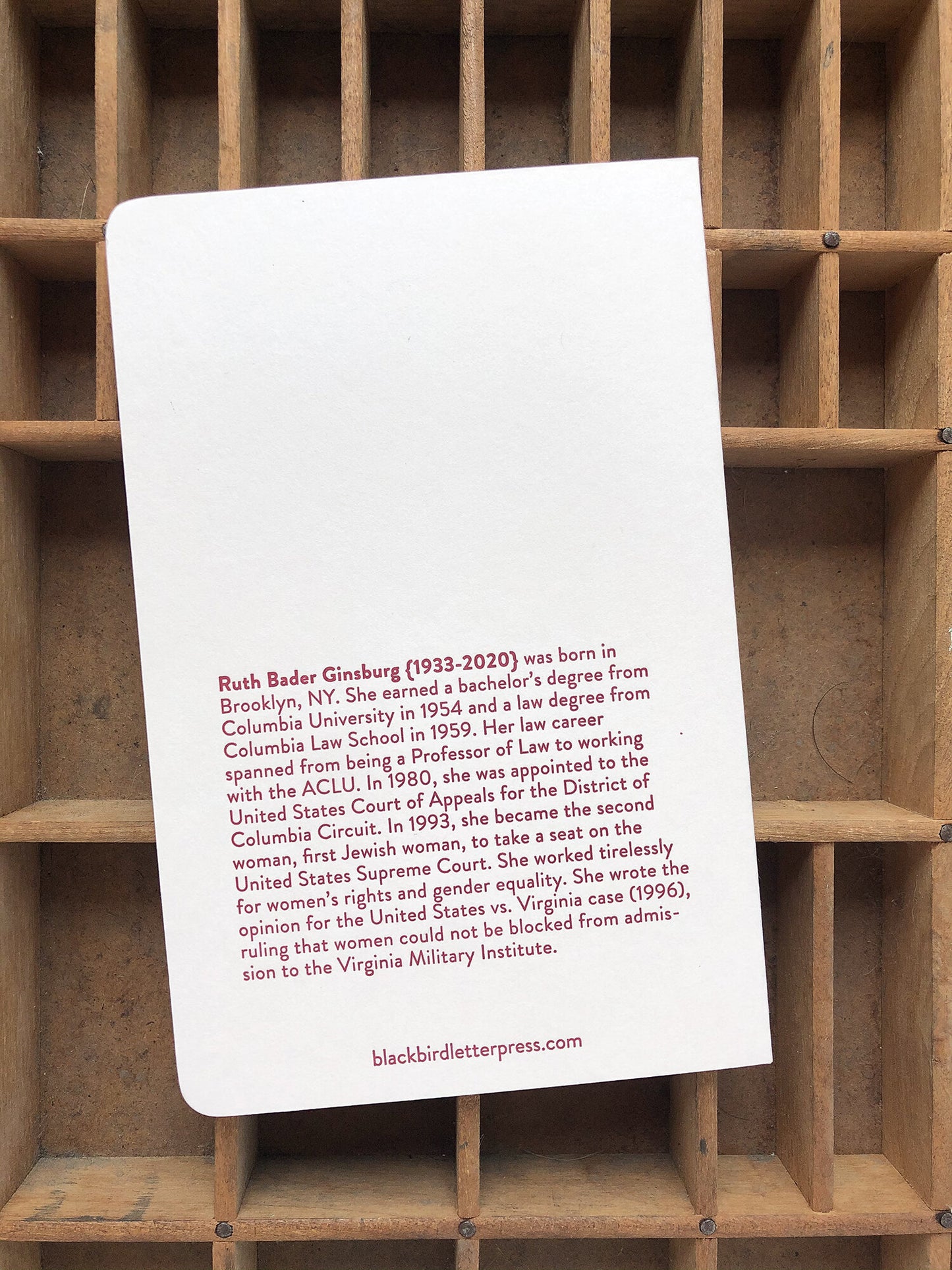 Blackbird Letter Press ルース・ベイダー・ギンズバーグ ノートブック Large