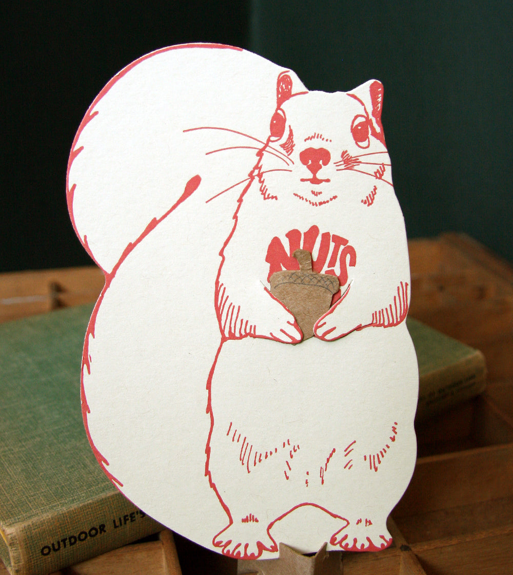 Blackbird Letterpress "Nuts for you" リス メッセージカード