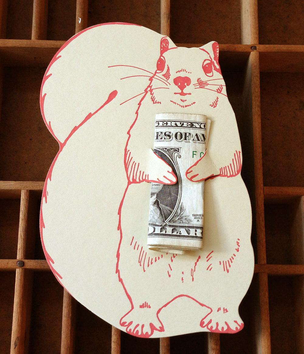 Blackbird Letterpress "Nuts for you" リス メッセージカード