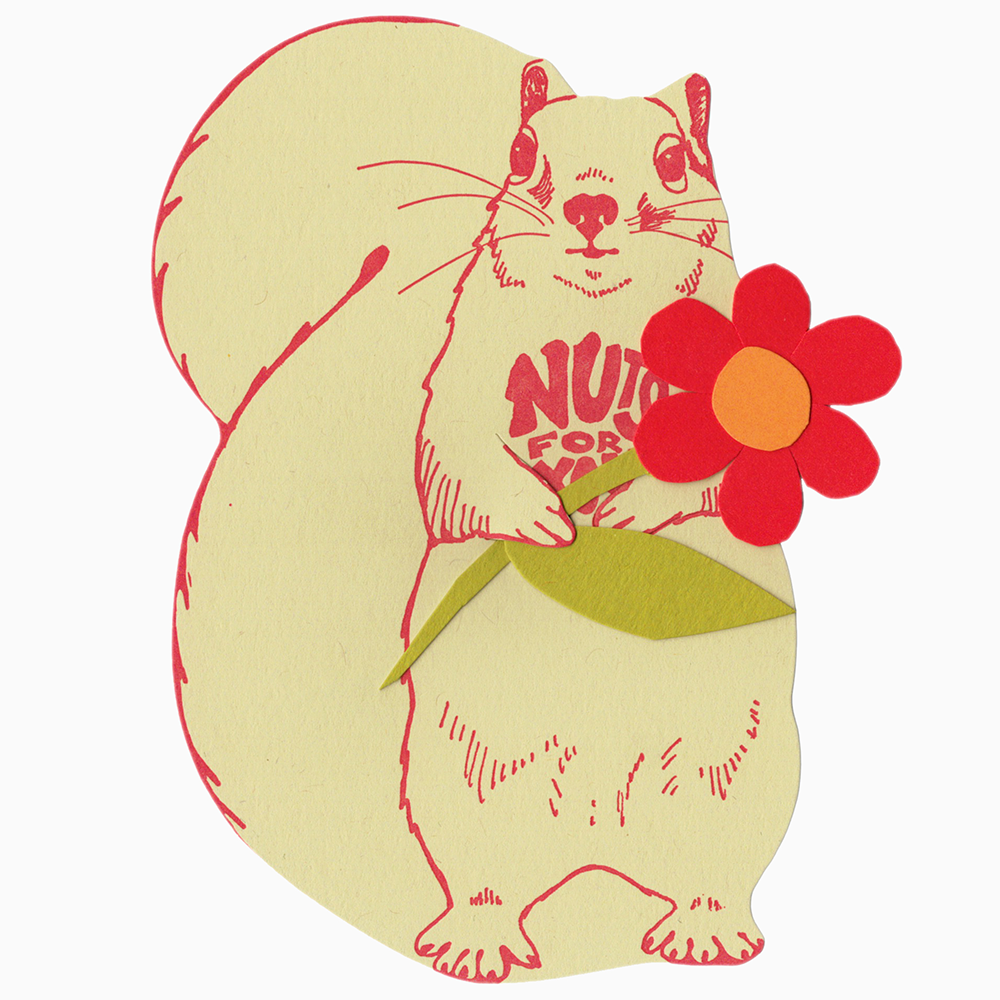 Blackbird Letterpress "Nuts for you" リス メッセージカード