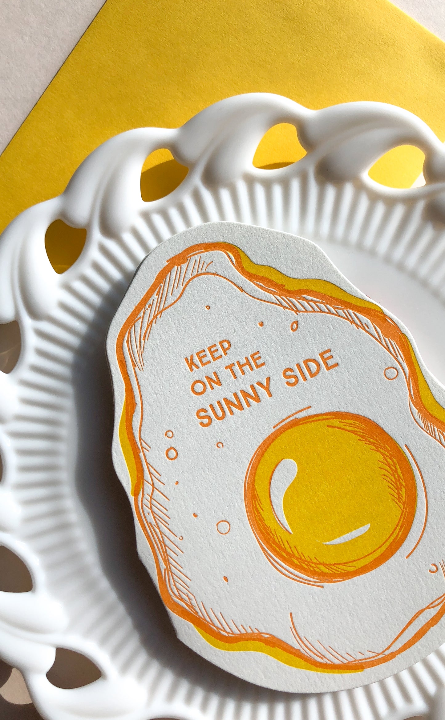 Blackbird Letterpress "KEEP ON THE SUNNY SIDE" メッセージカード