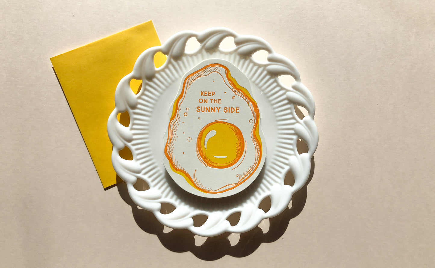 Blackbird Letterpress "KEEP ON THE SUNNY SIDE" メッセージカード