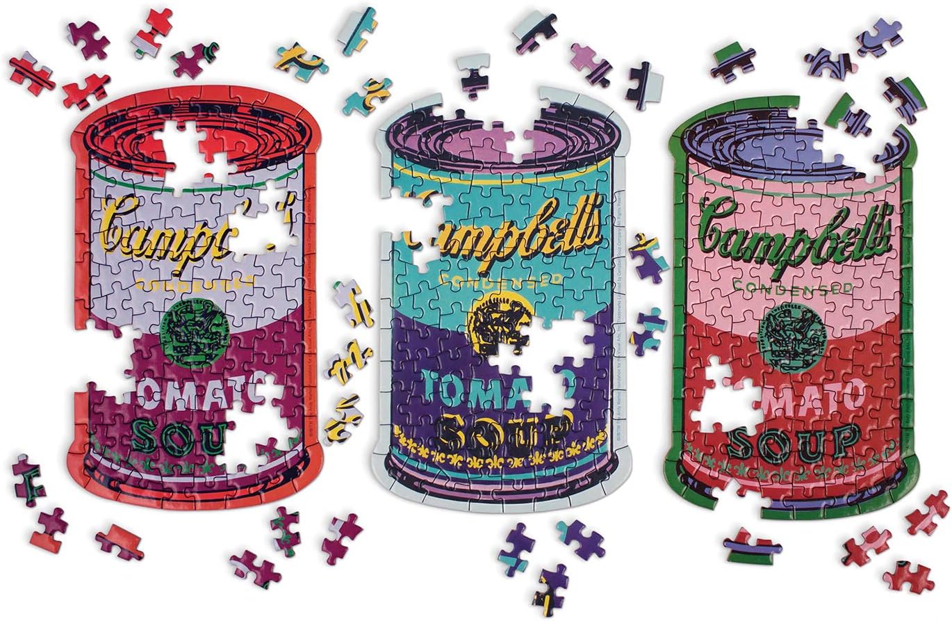 Andy Warhol Soup Cans Set of 3 Shaped Puzzles in Tins