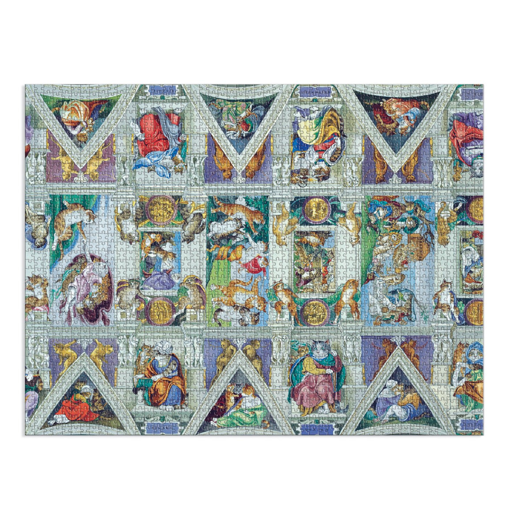 Sistine Chapel Ceiling Meowsterpiece of Western Art 2000 Piece Puzzle
