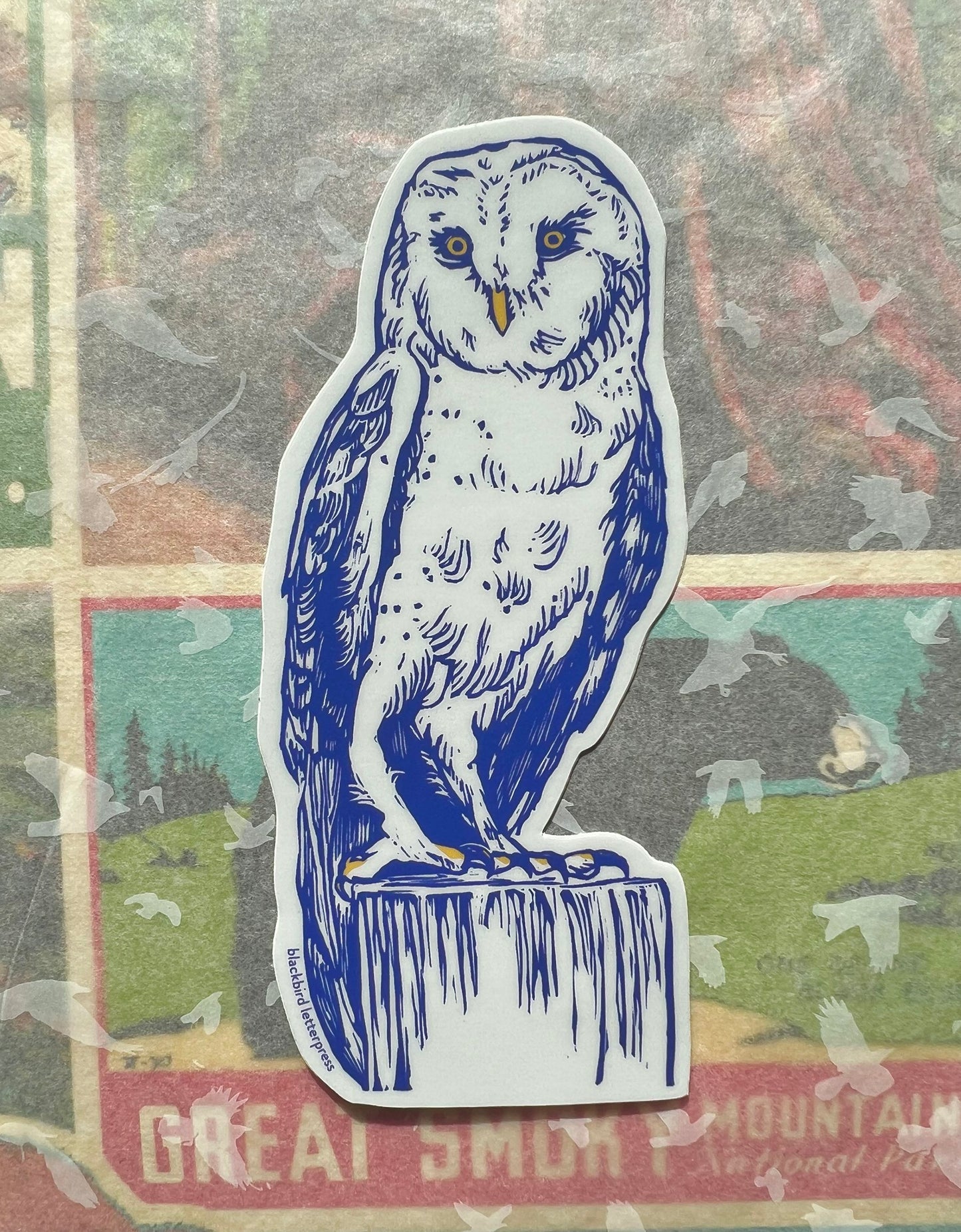 Blackbird Letterpress フクロウ ステッカー