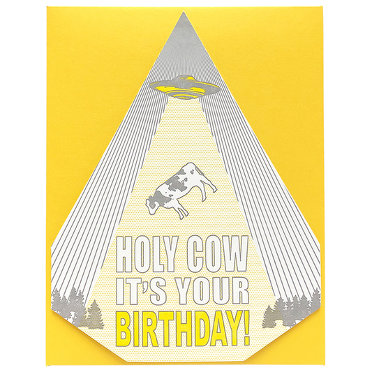 Blackbird Letterpress "HOLY COW IT'S YOUR BIRTHDAY" バースデーカード